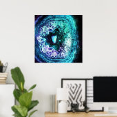 Hübsche Icy Turquoise und Lila Geode Crystal Poster (Heimbüro)