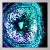 Hübsche Icy Turquoise und Lila Geode Crystal Poster (Vorne)