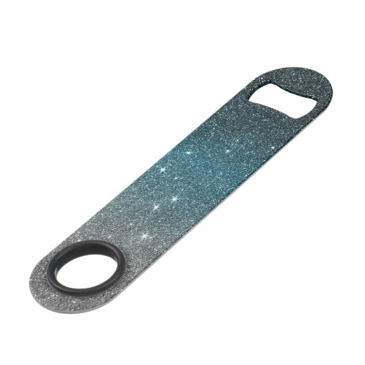 Hübsche Imitat-Glitzer-Steigung in Schwarzem, Speedflaschenöffner (Vorderseite Schrägansicht)