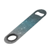 Hübsche Imitat-Glitzer-Steigung in Schwarzem, Speedflaschenöffner (Rückseite Schrägansicht)