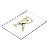 Hübsche Imitate Goldflorenbrief R Monogramm Notizblock (Linke Seite)