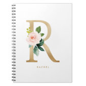 Hübsche Imitate Goldflorenbrief R Monogramm Notizblock (Vorderseite)