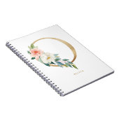 Hübsche Imitate Goldfolie Blumenbrief O Monogramm Notizblock (Rechte Seite)