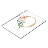 Hübsche Imitate Goldfolie Blumenbrief O Monogramm Notizblock (Linke Seite)