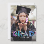 Hübsche Imitate Iridescent Retro Grad Foto Abschlu Ankündigung (Vorderseite)