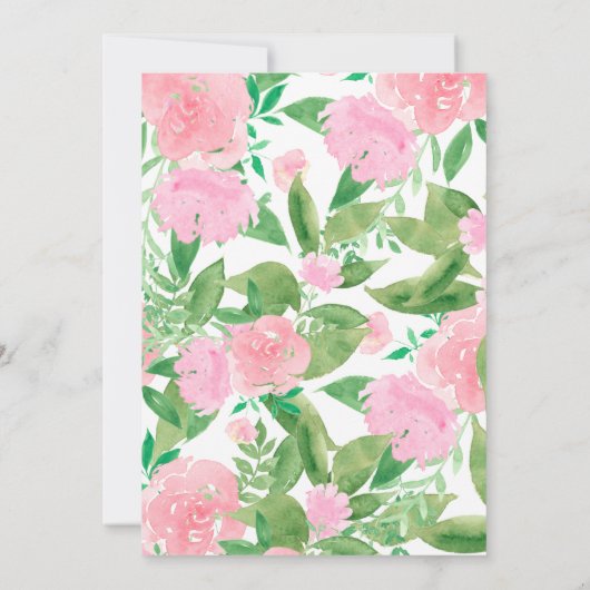 Hübsche Imitate mit Blumenmuster Einladung (Rückseite)