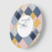 Hübsche Imitate Patchwork Rustikales Landhaus Große Wanduhr (Winkel)