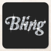 Hübsche Imitate Silberne Glitzer Diamantfunkel Rechteckiger Pappuntersetzer (Vorderseite)