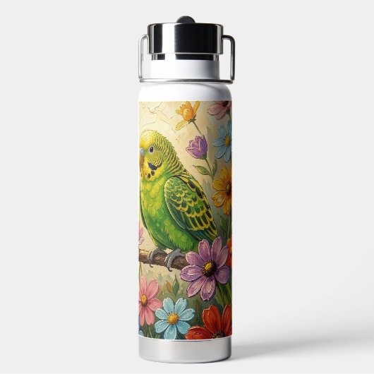 Hübsche Impasto Blau und Grüne Sittiche   Trinkflasche (Hinten)