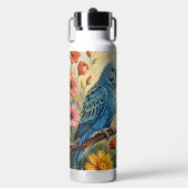 Hübsche Impasto Blau und Grüne Sittiche   Trinkflasche (Vorderseite)