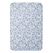 Hübsche Indigozie Blauer Ethnic Floral Print Bath Badematte (Vorderseite Vertikal)