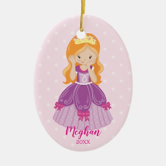 Hübsche Ingwer-Prinzessin Christmas Ornament (Vorne)