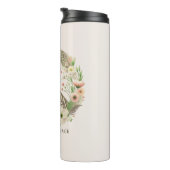 Hübsche Initialen Retro "Bloom in Peace"-Zeichen Thermosbecher (Nach rechts gedreht)