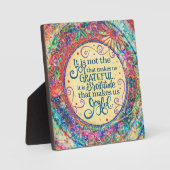 Hübsche inspirierende Dankbarkeit Joyful Zitat Fotoplatte (Vorderseite)