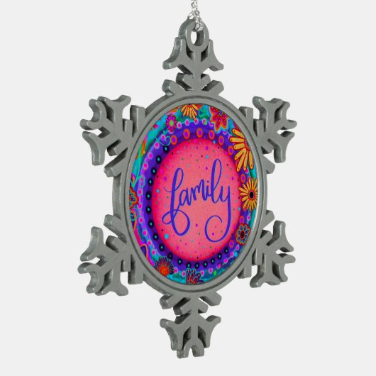 Hübsche Inspiritivität der Familie Pink Schneeflocken Zinn-Ornament (Links)