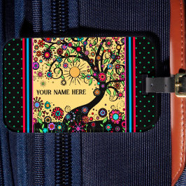 Hübsche Inspirivity Fun Floral Tree individuell an Gepäckanhänger