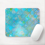 Hübsche Iridescent Blue Shimmer Mermaid Scales Mousepad (Mit Mouse)