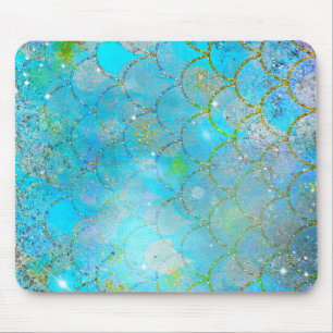 Hübsche Iridescent Blue Shimmer Mermaid Scales Mousepad
