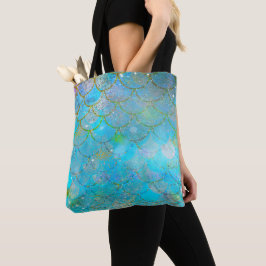 Hübsche Iridescent Blue Shimmer Mermaid Scales Tasche