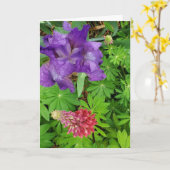 Hübsche Iris und Lupine Floral Tante zum Geburtsta Karte (Gelbe Blume)