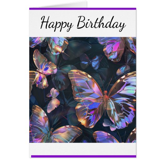 Hübsche, irrisierende Schmetterlinge Grußkarte Lil (Vorne)