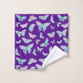Hübsche, irritierende Schmetterlinge auf Lila Badhandtuch Set (Waschlappen)
