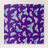 Hübsche, irritierende Schmetterlinge auf Lila Puzzle (Horizontal)