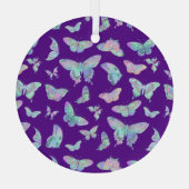 Hübsche, irritierende Schmetterlinge zu Lila Weihn Ornament Aus Glas (Rückseite)