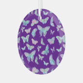 Hübsche, irritierende Schmetterlinge zu Lila Weihn Ornament Aus Glas (Vorderseite links)
