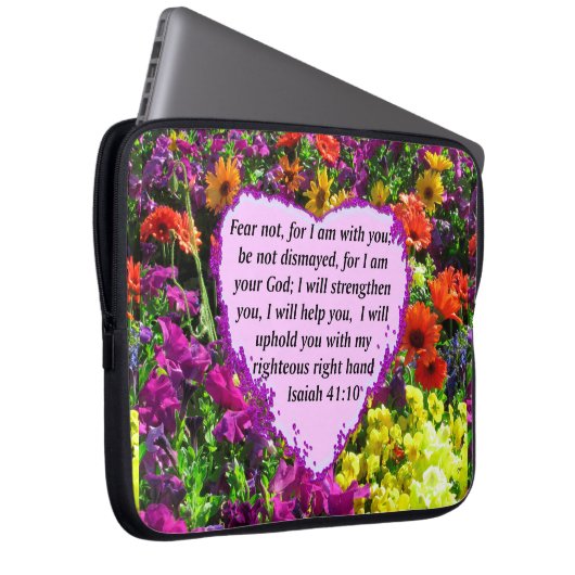 HÜBSCHE ISAIAH 41:10 BLUMENDESIGN LAPTOPSCHUTZHÜLLE (Vorne Rechts)