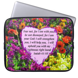 HÜBSCHE ISAIAH 41:10 BLUMENDESIGN LAPTOPSCHUTZHÜLLE
