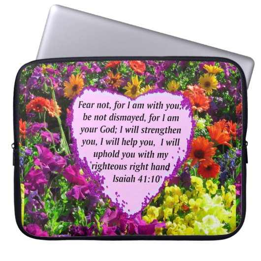HÜBSCHE ISAIAH 41:10 BLUMENDESIGN LAPTOPSCHUTZHÜLLE (Vorderseite)