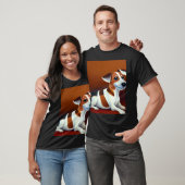 Hübsche Jack Russel Cartoonfigur Ölmalerei T-Shirt (Unisex)