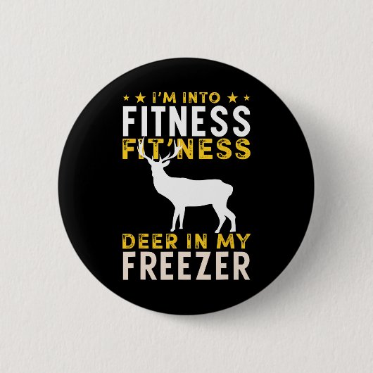 Hübsche Jagd Hirsch Ich bin in Fitness Hirsch Hunt Button (Vorderseite)