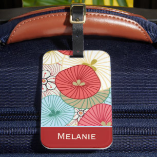 Hübsche japanische elegante Blumen personalisiert Gepäckanhänger