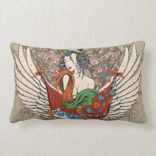 hübsche japanische Geisha-Mädchen-Engel-Vektor-Kun Lendenkissen