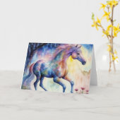 Hübsche Jede Anlässe für Pferde Wasserfarbe Karte (Gelbe Blume)