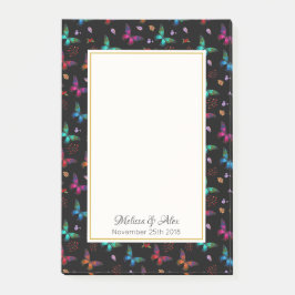 Hübsche Jewel Tone Schmetterlinge auf schwarz Cust Post-it Klebezettel