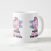 Hübsche Jogakatze mit Tasse (Vorderseite Rechts)