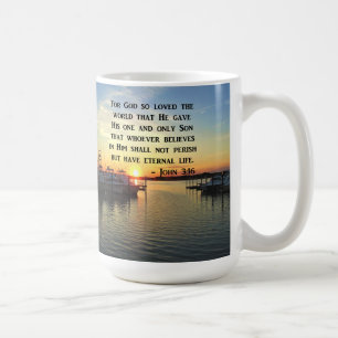 HÜBSCHE JOHN 3:16 SUNSET FOTO-DESIGN KAFFEETASSE