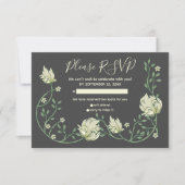 Hübsche Jugendstil-Blume Rsvp-Karte RSVP Karte (Vorderseite)