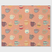 Hübsche Kaffee-Tee-Tasse Geschenkpapier (Flach)