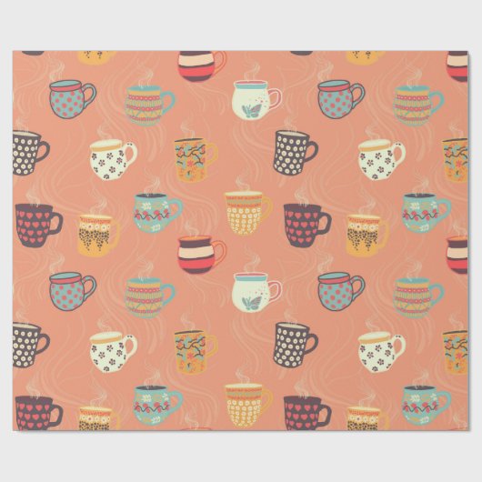 Hübsche Kaffee-Tee-Tasse Geschenkpapier (Flach)