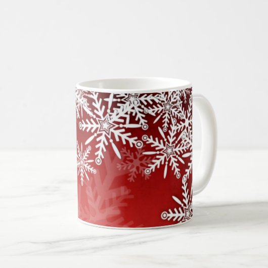 Hübsche Kaffeetasse der Weihnachtsschneeflocken (VorderseiteRechts)