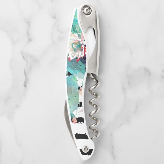 Hübsche Kakteen, schwarze Streifen Kellnermesser (Rückseite)