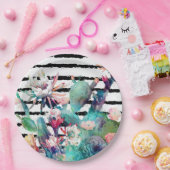 Hübsche Kakteen, schwarze Streifen Pappteller (Party)