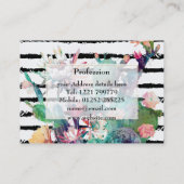 Hübsche Kakteen, schwarze Streifen Visitenkarte (Rückseite)