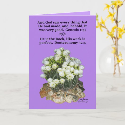 Hübsche Kaktus-Schrift Genesis 1:31, Deuteronomie Karte (Gelbe Blume)