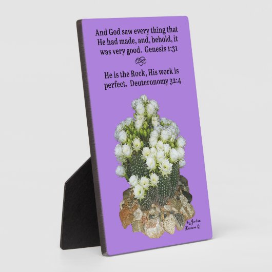 Hübsche Kaktus Scripture Plaque Genesis 1:31 und Fotoplatte (Seite)