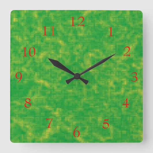 Hübsche Kalkgrün und Gelb>Gemusterte Uhr (Vorderseite)